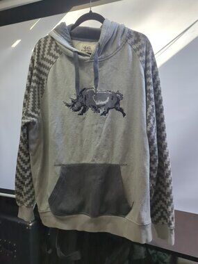 Ecko Unltd. Hoodie Mens Size 2XL XXL Gray Pullover Sweater Hip Hop Rare Y2K Vint